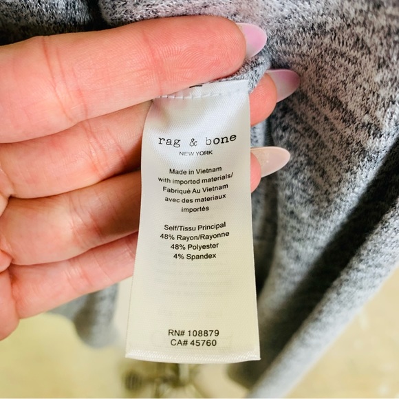 Rag & Bone Gray Shenille Relaxed LS Top MEDIUM 3511 - Picture 6 of 6